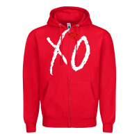 Red xo Zipper Hoodie - linhVisuals
