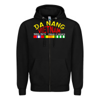 Black da nang vietnam war veteran military Zipper Hoodie - linhVisuals