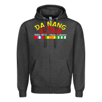 Charcoal Heather da nang vietnam war veteran military Zipper Hoodie - linhVisuals