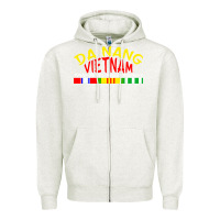 Oatmeal Heather da nang vietnam war veteran military Zipper Hoodie - linhVisuals