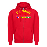 Red da nang vietnam war veteran military Zipper Hoodie - linhVisuals