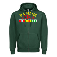 Sports Green da nang vietnam war veteran military Zipper Hoodie - linhVisuals