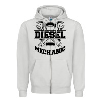 Dove Grey diesel mechanic Zipper Hoodie - linhVisuals