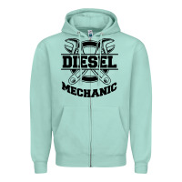 Seafoam diesel mechanic Zipper Hoodie - linhVisuals