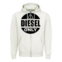 Oatmeal Heather Diesel Only Zipper Hoodie - linhVisuals