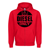 Red Diesel Only Zipper Hoodie - linhVisuals