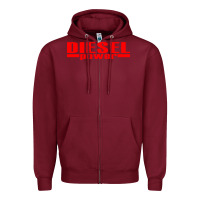 Burgundy Diesel Power Zipper Hoodie - linhVisuals
