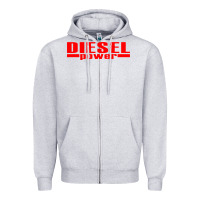 Heather Grey Diesel Power Zipper Hoodie - linhVisuals