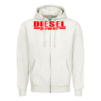 Oatmeal Heather Diesel Power Zipper Hoodie - linhVisuals