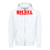 White Diesel Power Zipper Hoodie - linhVisuals