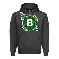 Charcoal Heather Belhaven University Zipper Hoodie - linhVisuals