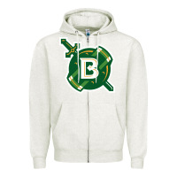 Oatmeal Heather Belhaven University Zipper Hoodie - linhVisuals