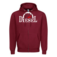 Burgundy diesel stylish Zipper Hoodie - linhVisuals