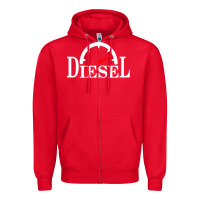 Red diesel stylish Zipper Hoodie - linhVisuals