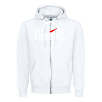 White diesel stylish Zipper Hoodie - linhVisuals