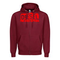 Burgundy Diesel The Only Option Zipper Hoodie - linhVisuals