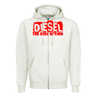 Oatmeal Heather Diesel The Only Option Zipper Hoodie - linhVisuals