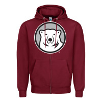 Burgundy bowdoin college Zipper Hoodie - linhVisuals