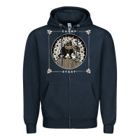 Navy caamp Zipper Hoodie - linhVisuals