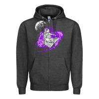 Charcoal Heather techno astronaut electronic music rave festival raver t shirt Zipper Hoodie - linhVisuals