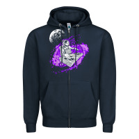 Navy techno astronaut electronic music rave festival raver t shirt Zipper Hoodie - linhVisuals