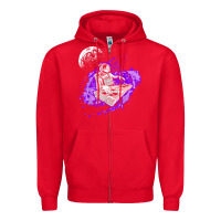 Red techno astronaut electronic music rave festival raver t shirt Zipper Hoodie - linhVisuals