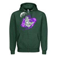 Sports Green techno astronaut electronic music rave festival raver t shirt Zipper Hoodie - linhVisuals