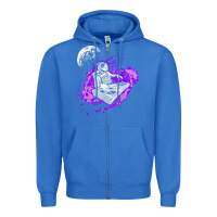 True Royal techno astronaut electronic music rave festival raver t shirt Zipper Hoodie - linhVisuals