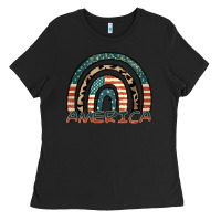 Black America rainbow Ladies Tee - FaDigitalArtStudio