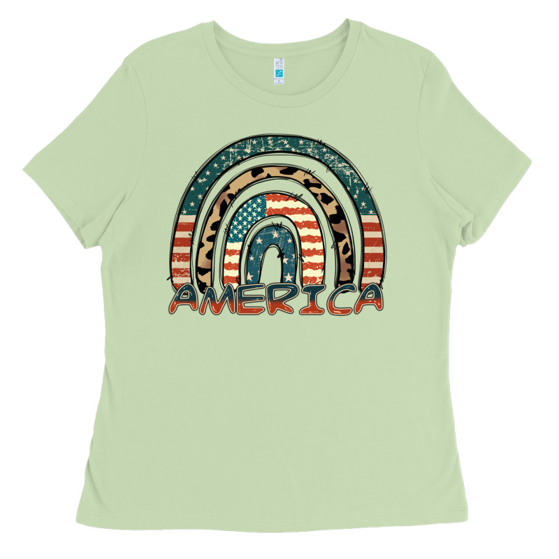 America Rainbow Ladies Tee by FaDigitalArtStudio | Teevron