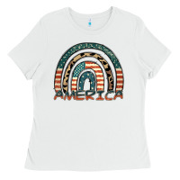 White America rainbow Ladies Tee - FaDigitalArtStudio