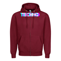 Burgundy techno music t shirt Zipper Hoodie - linhVisuals