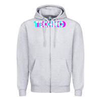 Heather Grey techno music t shirt Zipper Hoodie - linhVisuals