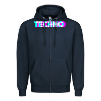 Navy techno music t shirt Zipper Hoodie - linhVisuals