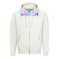 Oatmeal Heather techno music t shirt Zipper Hoodie - linhVisuals