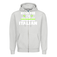 Dove Grey kiss me im italian t  shirt kiss me i'm irish italian patriotic st pat Zipper Hoodie - linhVisuals