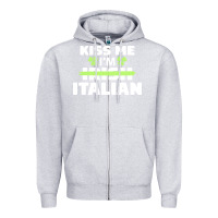 Heather Grey kiss me im italian t  shirt kiss me i'm irish italian patriotic st pat Zipper Hoodie - linhVisuals