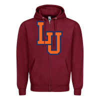 Burgundy langston university lion Zipper Hoodie - linhVisuals