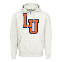 Oatmeal Heather langston university lion Zipper Hoodie - linhVisuals