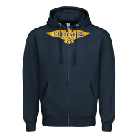Navy duesenberg straight Zipper Hoodie - linhVisuals
