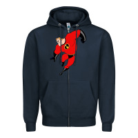 Navy incredibles Zipper Hoodie - linhVisuals