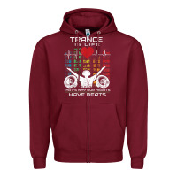 Burgundy trance music retro vintage dj gift t shirt Zipper Hoodie - linhVisuals