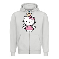 Dove Grey kitty Zipper Hoodie - linhVisuals