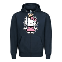 Navy kitty Zipper Hoodie - linhVisuals