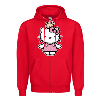 Red kitty Zipper Hoodie - linhVisuals