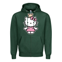 Sports Green kitty Zipper Hoodie - linhVisuals