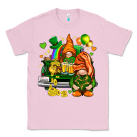Bubblegum Pink St. Patrick's Day gnomies with heart Classic Tee - HowdyJamesFarm