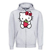 Heather Grey kitty Zipper Hoodie - linhVisuals