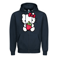 Navy kitty Zipper Hoodie - linhVisuals