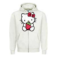 Oatmeal Heather kitty Zipper Hoodie - linhVisuals